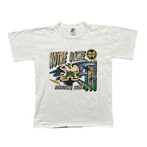 Vintage 90s Notre Dame Fighting Irish T Shirt Size Large